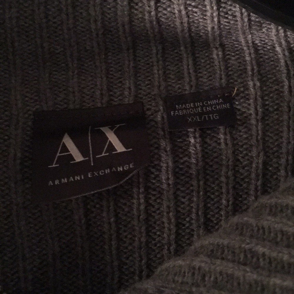 A grey Armani Exchange cardigan! Very nice for the winter! XXL front zipper!